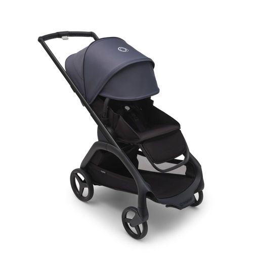 עגלת משולבת Bugaboo Dragonfly בוגבו דרגונפליי שלדה שחורה בד שחור גגון כחול סטורמי