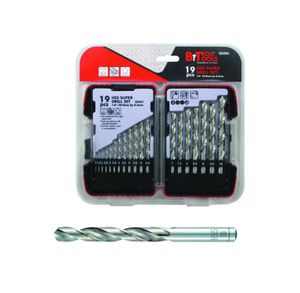 סט מקדחי PRO M2 HSS מידות 1-10 מ"מ (כל 0.5) – 19 יח