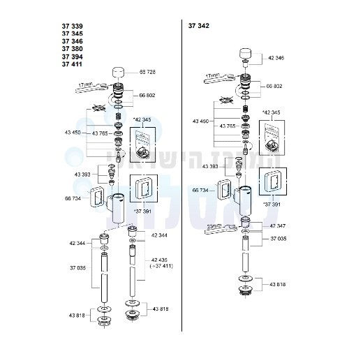 GROHE RONDO | תרשים / שרטוט חלקי חילוף משתנה גלויה גרואה רונדו