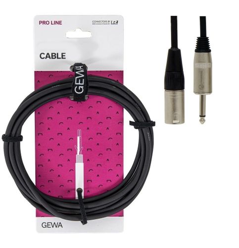 כבל מקצועי XLR(m) - PL 63 באורך 10 מטר Speaker cable מסדרת PRO LINE מבית GEWA (Germany)