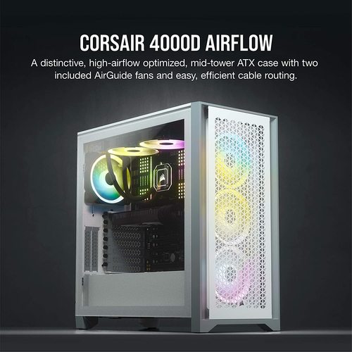 מארז CORSAIR 4000D MID TOWER AIRFLOW WHITE
