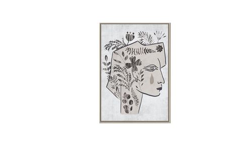 תמונה רישום פנים ופרחים