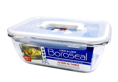 קופסת אחסון מזכוכית מלבנית 2.9 ליטר | Lock&Lock Boroaeal