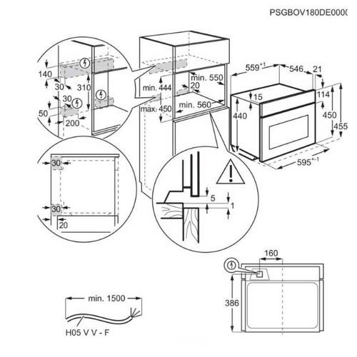 תנור בנוי משולב מיקרו 43 ליטר Zanussi ZVENM7X1 נירוסטה זנוסי Zanussi