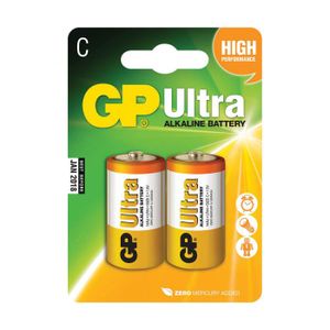 2 סוללות R14 1.5V C אולטרה אלקליין GP