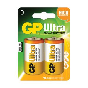 2 סוללות R20 D אולטרה אלקליין GP