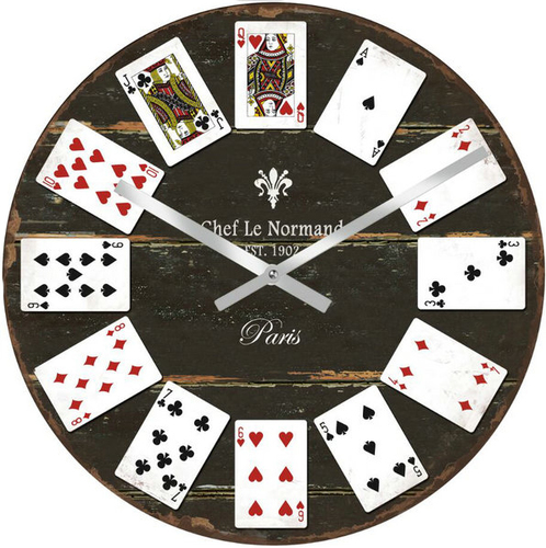 שעון קיר זכוכית קלפים 38 ס