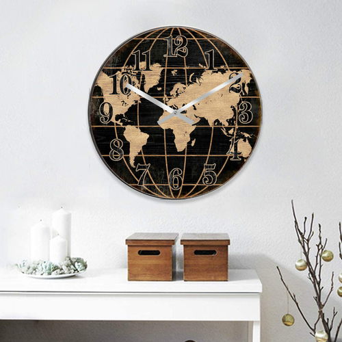 שעון קיר זכוכית גלובוס עולם 38 ס