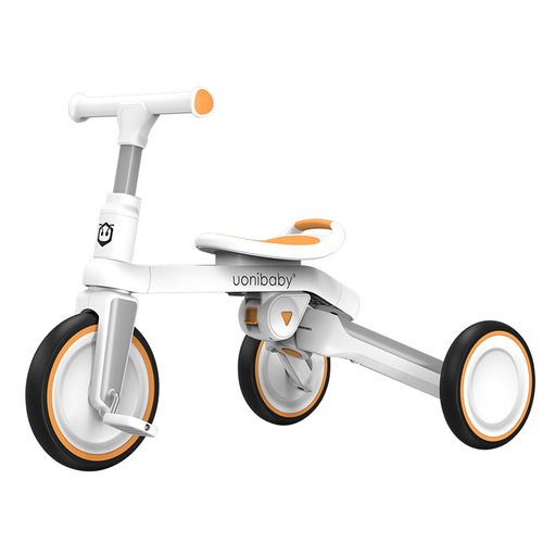 תלת אופן 4 ב 1 מתקפל הופך לאופני איזון Trike-Bike rolloGo - לבן/כתום