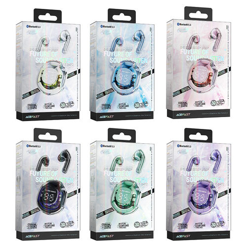 אוזניות T8 True wireless stereo earbuds crystal ACEFAST ורוד