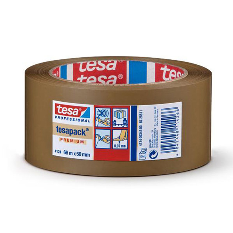 סרט אריזה מק"ט PVC 4124 מידה: 50 מ"מ 66 מטר חום TESA טסה