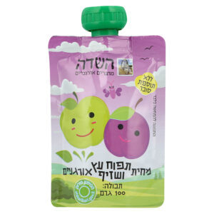 מחית אורגנית תפוח עץ ושזיף (100 גרם) - השדה