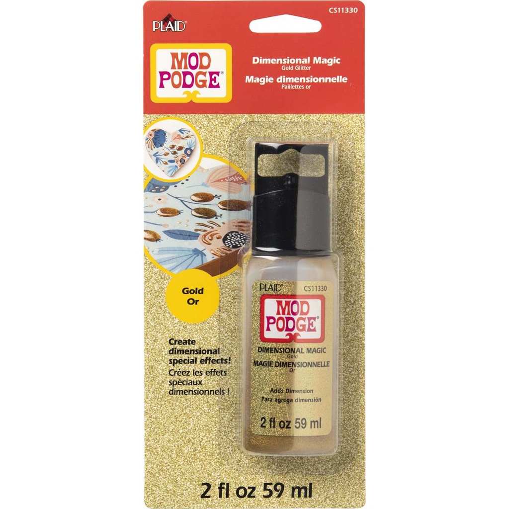 לכה תלת מימד MOD PODGE, זהב נצנצים 59 מ"ל