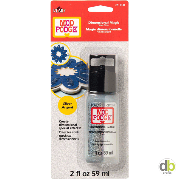 לכה תלת מימד MOD PODGE, כסף נצנצים 59 מ"ל