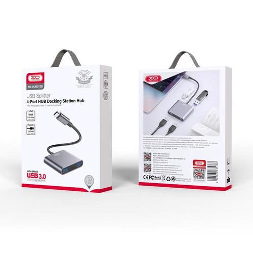 מפצל Type C Xo -HUB012B 4 in 1 Docking Station
