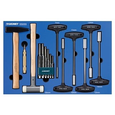 מגש בוקסות T + פטישים 10 יחידות SIGNET