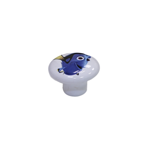ידית כפתור T51 פורצלן דג כחול - ק' 38 מ''מ 