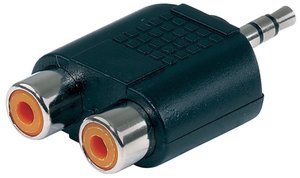 מתאם כניסה כפולה 2x RCA socket - 1x 3,5 mm stereo jack plug מבית GEWA (Germany)