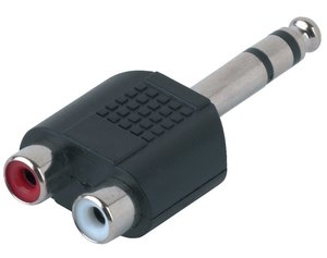 מתאם כניסה כפולה 2x RCA socket - 1x 63 mm stereo jack plug מבית GEWA (Germany)