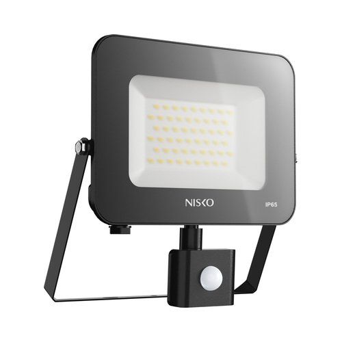 הצפה ניסקו EAGLE  IP65 50W גוף שחור אור קר כולל חיישן Nisko 
