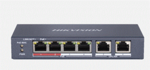 Hikvision 4 Port Fast Ethernet Unmanaged POE Switch DS-3E0106P-E/M