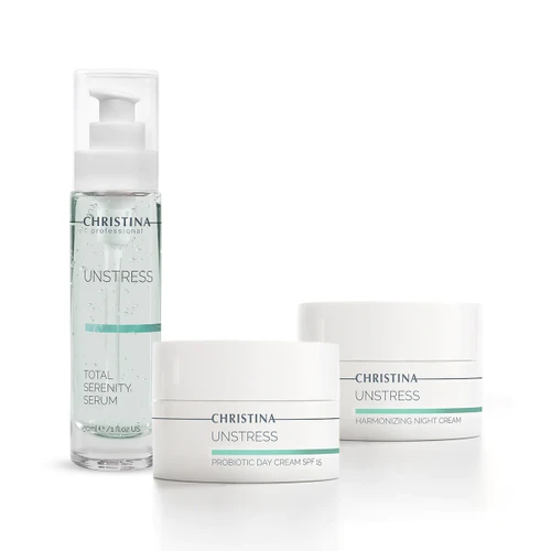 ערכה להרגעת עור רגיש ומגורה מסדרת אנסטרס - Unstress Kit Cristina - כריסטינה 3 מוצרים