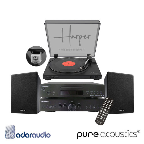 ערכת Hi-Fi עם רסיבר לניגון דיסקים ותקליטים