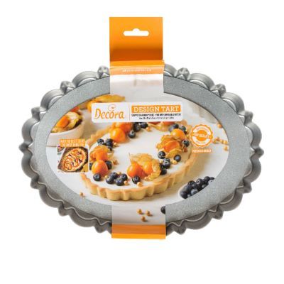 תבנית טארט אובאלית שוליים מעוטרים 29X20X3 ס