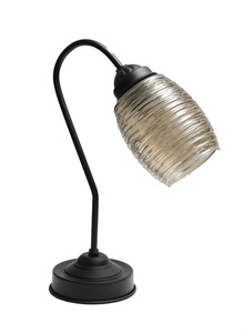מנורת שולחן קשת שחורה + זכוכית AM797