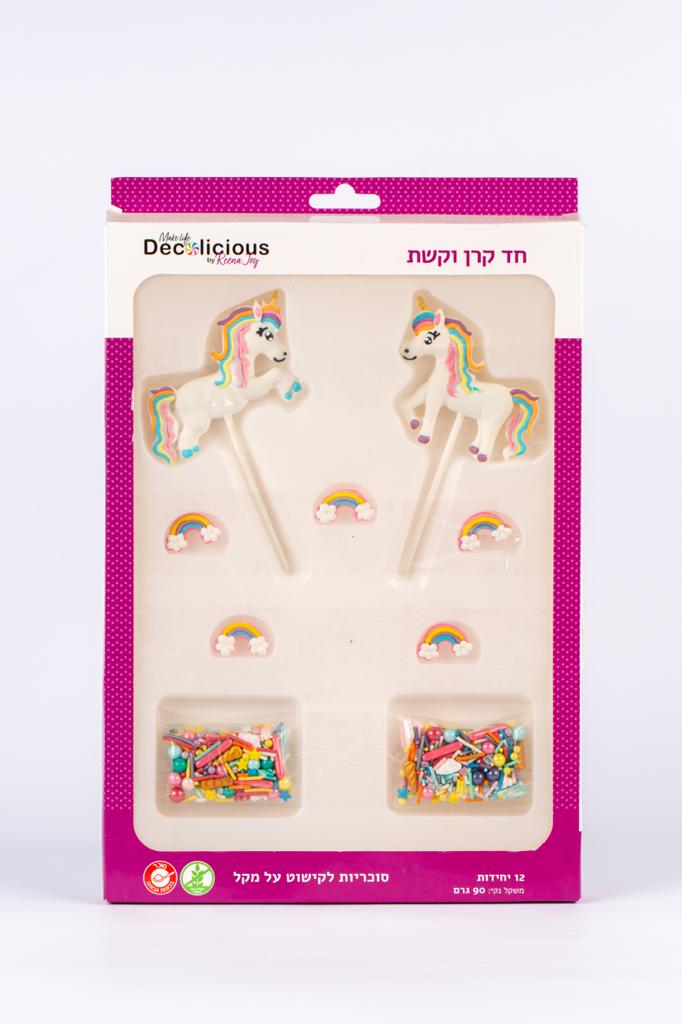 סוכריות לקישוט חד קרן על מקל 