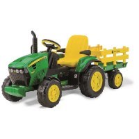 טרקטור ממונע 12V ג'ון דיר עם עגלה Peg perego