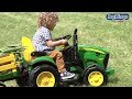 טרקטור ממונע 12V ג'ון דיר עם עגלה Peg perego
