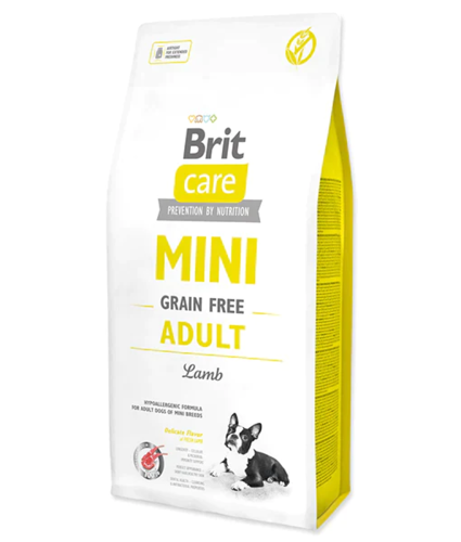 בריט קר מיני בוגר כבש ללא דגנים 2 ק״ג - BRIT CARE מזון יבש לכלבים מגזע קטן