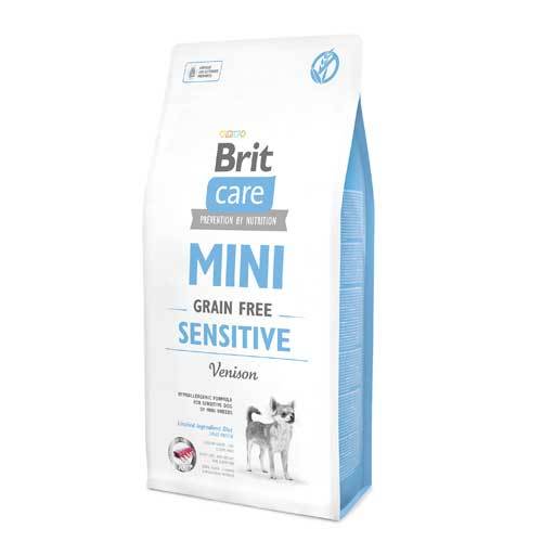 בריט קר מיני סנסטיב צבי ללא דגנים 2 ק״ג - BRIT CARE מזון יבש לכלבים בוגרים