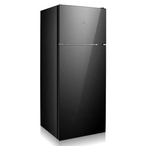מקרר מקפיא עליון גימור זכוכית שחורה peerless BCD-210 G BLK