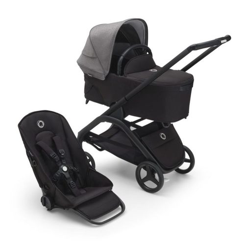 עגלת בוגבו דרגונפליי Bugaboo צבע: ‏‏מרכב‏ שחור, ‏‏עריסה וטיולון שחור, גגון אפור מלאנג'