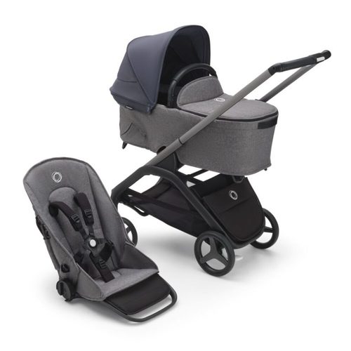עגלת בוגבו דרגונפליי Bugaboo צבע: ‏‏‏‏‏‏‏‏‏‏‏‏מרכב גרפיט, עריסה וטיולון אפור מלאנג', גגון כחול סטורמי