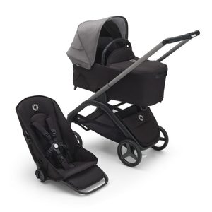 עגלת בוגבו דרגונפליי Bugaboo צבע: מרכב גרפיט, עריסה וטיולון שחור, גגון אפור מלאנג