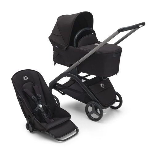 עגלת בוגבו דרגונפליי Bugaboo צבע:‏‏  ‏מרכב‏ גרפיט, ‏‏עריסה וטיולון שחור, גגון שחור מידנייט