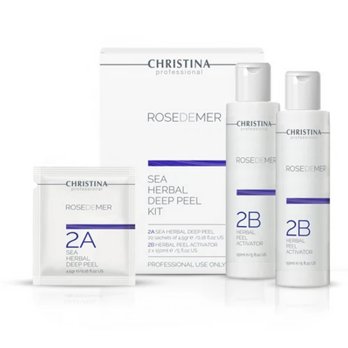 פילינג Sea Herbal Deep Peel & Light Intensive Herbal Peel +Activator שלב 2A+2B סדרת רוז דה מר כריסטינה 