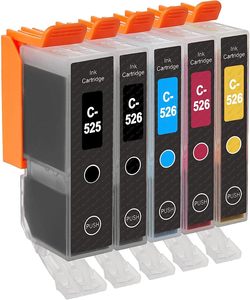 סט 5 ראשי דיו תואמים CLI-526+PGI-525 Canon 