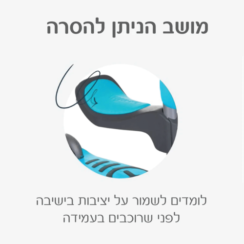 הקורקינט הראשון שלי T1 -תאורה בגלגלים ופאוצ' קידמי צבע תכלת SmarTrike