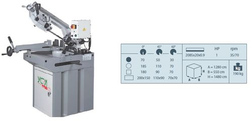 משור סרט YCM210 חצי אוטומטי KARNAF - מבית לוירון