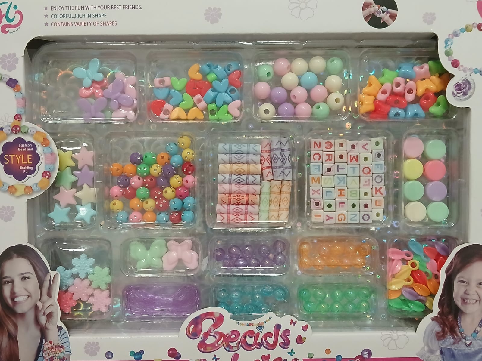 ערכת חרוזים להכנת צמידים ומחרוזות - שלל צבעים, דוגמאות