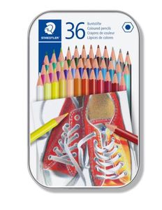 עפרונות צבעוניים קופסת פח שטדלר - 36 גוונים STAEDTLER