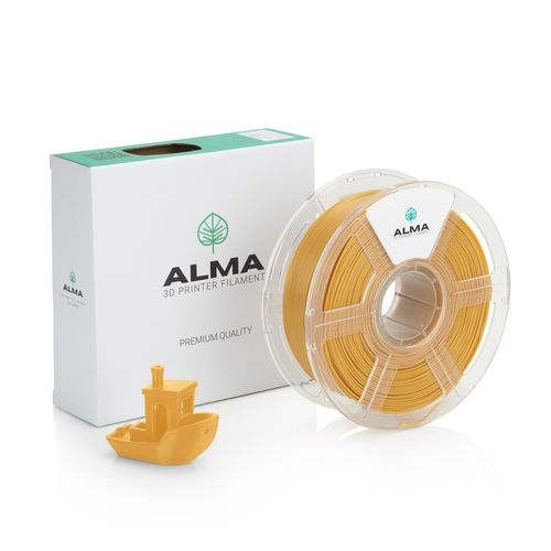 פילמנט איכותי מסוג +PLA מבית ALMA צבע זהב