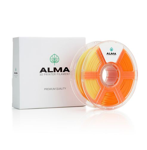 PLA CCT איכותי מבית ALMA מחליף צבע מכתום – לצהוב (1 ק”ג)