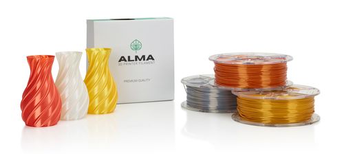 פילמנט איכותי מסוג PLA Silk מבית ALMA צבע כסף