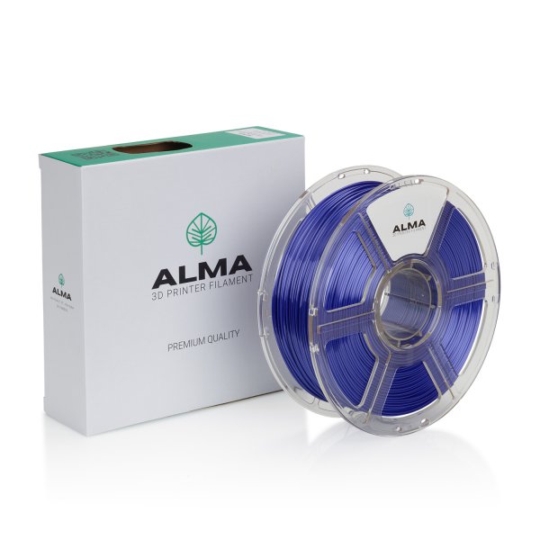 פילמנט איכותי מסוג PLA Silk מבית ALMA צבע כחול