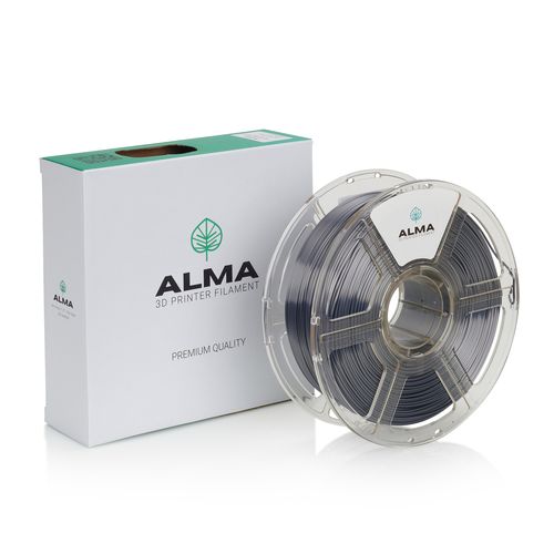 פילמנט איכותי מסוג PLA Silk מבית ALMA צבע אפור מטאלי